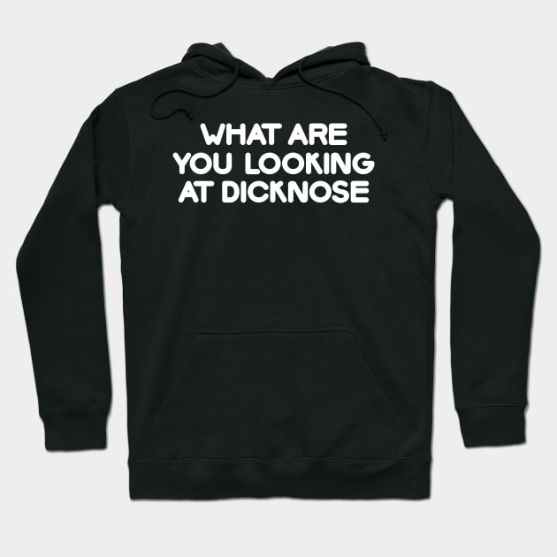 What are you looking at dicknose? Hoodie by Chairboy